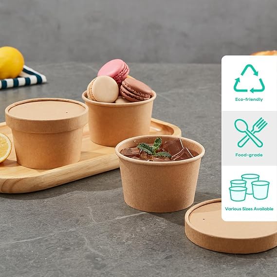 250 ml Food Container Kraft Paper - QTY 2000 Pcs