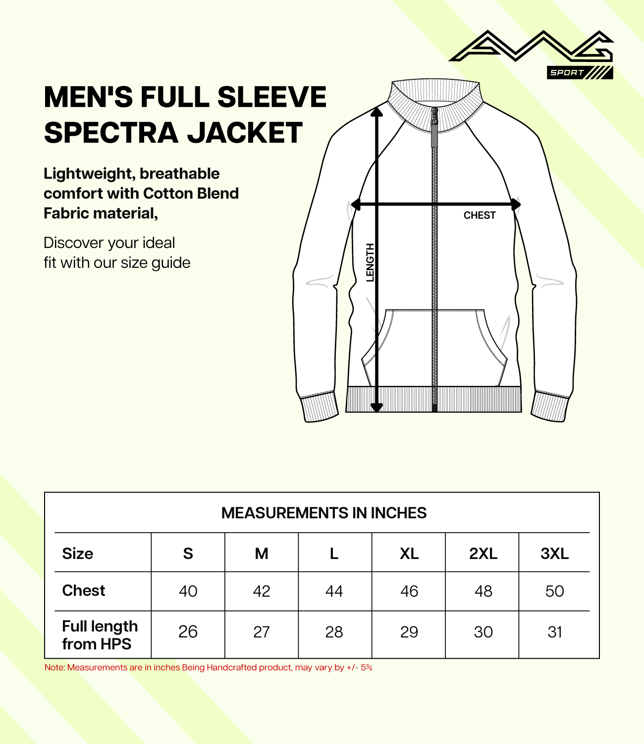 AWG Sports - Spectra Jacket - Pack of 20