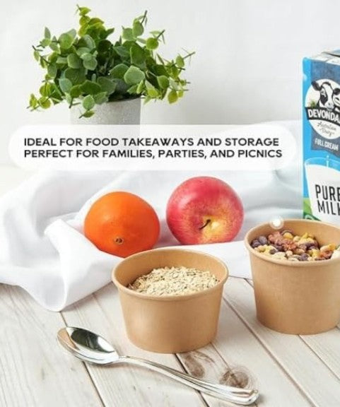 250 ml Food Container Kraft Paper - QTY 2000 Pcs