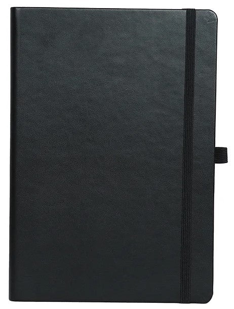 Premium Notebooks - Mahavir A5 Size Personal Notes with Elastic- Black