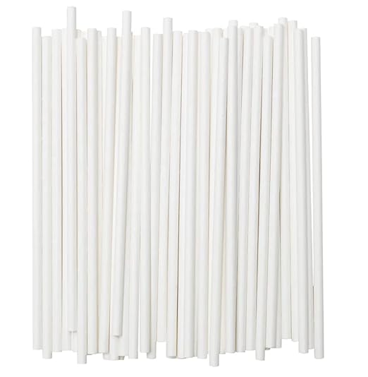 White Paper Straw 8mm*197mm 330 gsm pack of 50