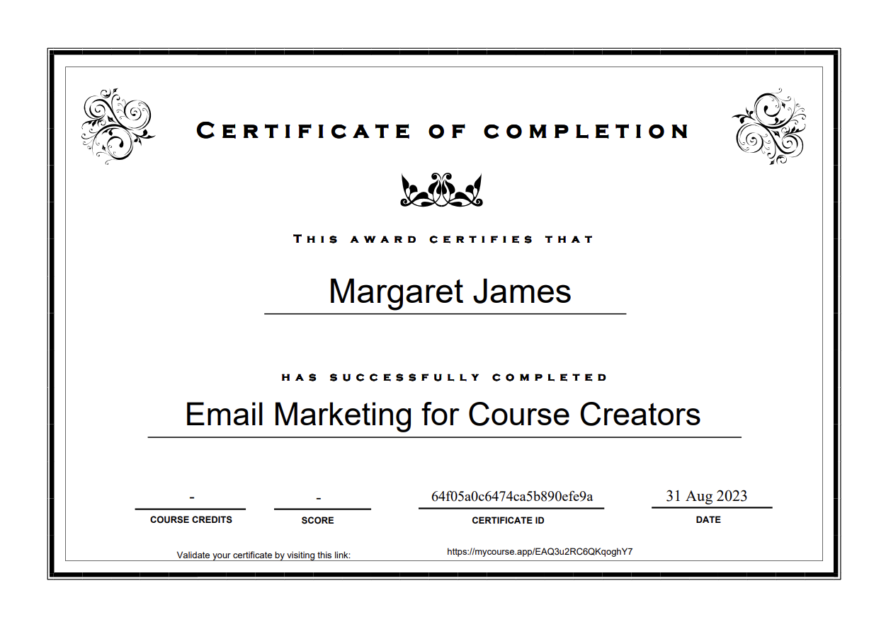 Custom Certificate