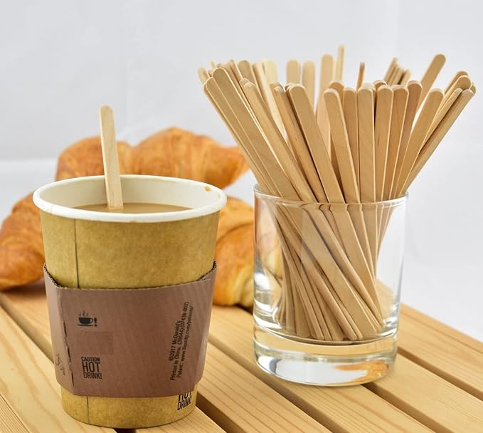 PROTAID Wooden Coffee Stirrer Stick Mixer for Beverages Pack of 500 (110 MM)