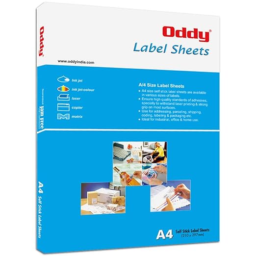 Office Essentials - Oddy A4 Paper Label Stickers