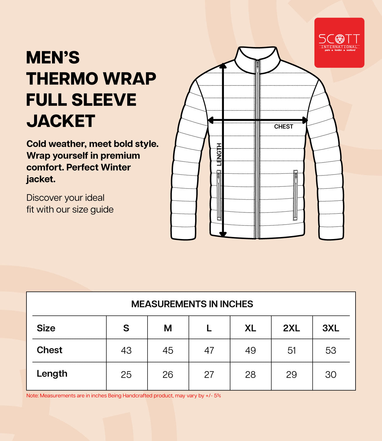Scott International - Thermo Full Sleeve Jacket - Pack of 15